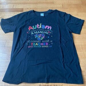 Autism awareness teacher special Ed needs gift Black womens Tee - Short Sleeve L